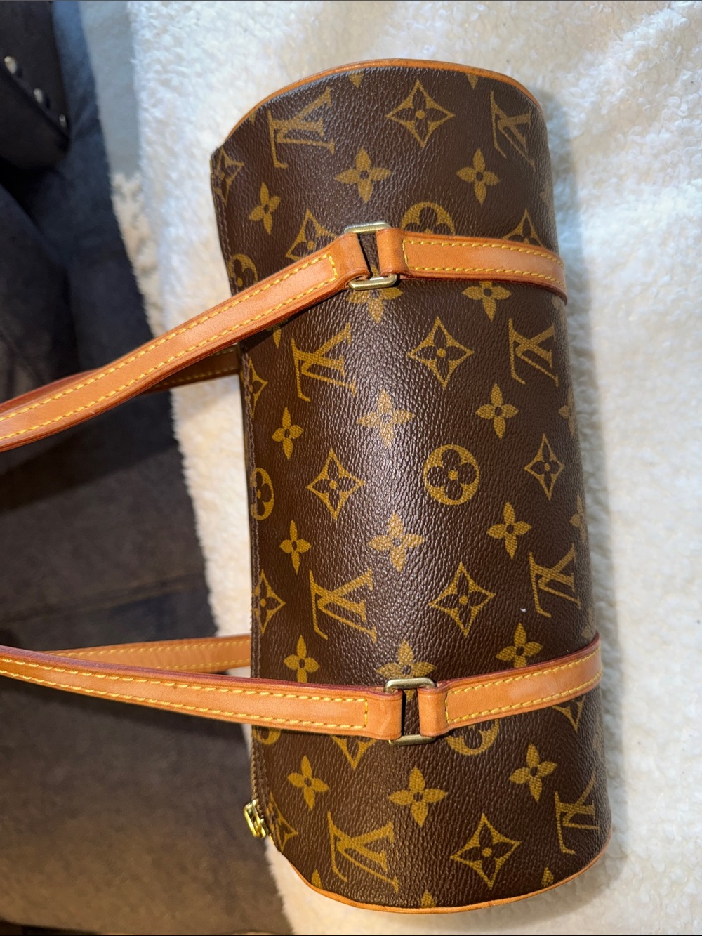 Louis Vuitton Monogram Papillon 26 Shoulder Bag in Brown and Tan